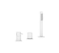 Herzbach Siro mélangeur de bain à trois trous 30.120250.2.07 sans bec, blanc mat