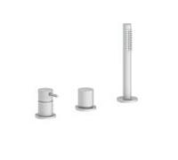 Herzbach Siro mélangeur de bain à trois trous 30.120250.2.07 sans bec, blanc mat
