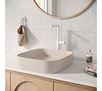 Herzbach Siro taille XL mitigeur lavabo 30.120333.3.07 poignée sur le côté, sans garniture de vidange , blanc mat