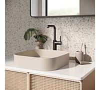 Herzbach Siro taille XL mitigeur lavabo 30.120333.3.12 poignée sur le côté, sans garniture de vidange , noir mat