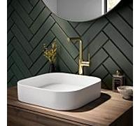 Herzbach Siro Taille XL mitigeur lavabo 30.120333.3.03 Poignée sur le côté, sans garniture de vidange , or