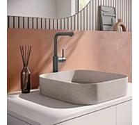 Herzbach Siro taille XL mitigeur lavabo 30.120333.3.06 poignée sur le côté, sans garniture de vidange , gris mat