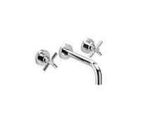 Herzbach Garniture Stilo 14.959060.2.01 bec 240 mm, lavabo à encastrer robinetterie 3 trous, chromé