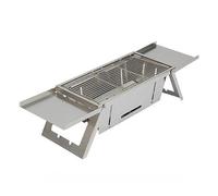 Herzberg Barbecue Pliable de Table en Acier Inoxydable HG04159 | acier inoxydable, pliable et portable, montage rapide, pour camping et jardin, grille amovible