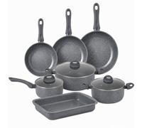 Batterie de cuisine 10 pièces Tous feux dont induction Gris Herzberg HG9016-GRY