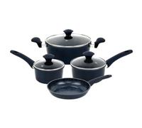 Herzberg Batterie de Cuisine 7 Pièces Antiadhésive HG04685, Bleu | revêtement antiadhésif, rétention de chaleur, poignées ergonomiques, facile à nettoyer, tous feux