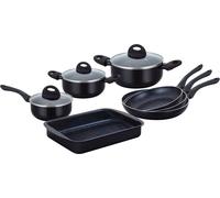 Herzberg Cooking Herzberg 10 Pieces Marble Coated Pans Set - Black