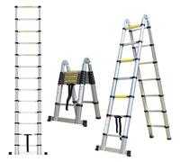 Herzberg HG-5440 : Échelle télescopique rétractable en aluminium - 4,4 m