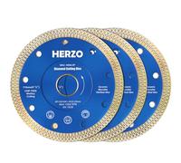 HERZO Lot de 3 Disques Diamant 115 mm x 22,23 mm pour Carrelage - Disques Diamantés 115 mm pour Carrelage, Grès Cérame, Porcelaine et Céramique