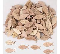 HERZWILD Lot de 100 décorations de table en bois pour confirmation, communion, baptême, communion, confirmation, baptême - Confettis en bois pour garçon et fille (C)