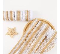 HERZWILD Ruban de jute vintage en toile de jute de Hesse pour bricolage, artisanat, Noël, mariage, fête, bricolage, ruban cadeau (16 m)