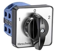 Heschen Commutateur de commutation universel rotatif SZW26-25/D202.2 - Verrouillage 660 V 25 A - On-Off - 3 positions - 2 phases - 8 bornes CE