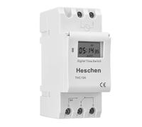 Heschen Commutateur de relais de minuterie programmable hebdomadaire d'alimentation LCD numérique, THC15A, DC12V 16Amp, SPST, Rail DIN 35mm