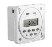 Heschen Commutateur de Relais de minuterie programmable hebdomadaire de Puissance LCD numérique, CN101A, AC200-230V 16A, SPST, avec Couvercle étanche, CE, Blanc