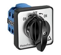 Heschen Commutateur universel rotatif pour sélecteur de came, SZW26-20/B202.2, (ON)-OFF-(ON), type momentané, 660 V 20 A, 3 positions, 8 bornes, CE