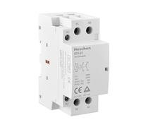 Heschen Contacteur AC domestique, CT1-32, Ie 32A, 2 pôles, deux normalement ouverts, tension de bobine AC/DC 24V, montage sur rail DIN 35 mm, homologué TUV