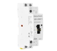 Heschen Contacteur AC modulaire domestique HS1-25M/11 25 A 2 pôles, 1NO 1NC, 220 VAC Bobines, montage sur rail DIN 35 mm, avec interrupteur de commande manuel