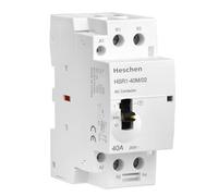 Heschen Contacteur AC modulaire domestique HSR1-40M/02, 40 A, 2 pôles, 2 NC, deux bobines normalement fermées, 220 V AC, montage sur rail DIN 35 mm, avec interrupteur de commande manuel