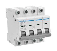 Heschen Disjoncteur miniature CC HSB6C-DC, 4 pôles, DC1000 V 63 A, disjoncteur photovoltaïque, pour système solaire PV, système de grille de panneaux solaires, montage rail DIN 35 mm