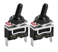 Heschen Interrupteur à bascule en métal C511A SPST - 2 positions - 15 A 250 V CA - 2 connecteurs plats - CE - Avec couvercle étanche