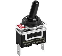 Heschen Interrupteur à bascule en métal, C511A, SPST 2 positions 15 A 250 VCA, 2 connecteurs plats, Avec couvercle étanche,CE (1)