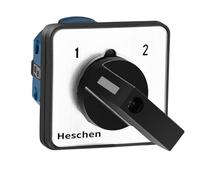 Heschen Interrupteur à cames universel 20 A 660 V SZW26-20/N22.2 Interrupteur sélecteur 2 positions (1-2) Interrupteur rotatif à 2 broches avec 8 bornes pour changement de charge, CE