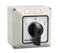 Heschen Interrupteur sélecteur universel à came rotative, SZW26-125/D202.2D, 660V 125A, ON-OFF-ON 3 positions, 2 phases, 8 bornes, avec boîtier extérieur pour l'interrupteur principal
