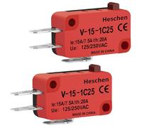 Heschen Micro commutateur V-15-1C25 SPDT Type de bouton 20A 250VAC 2 Pack
