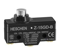 Heschen Micro-interrupteur Z-15GD-B Poussoir à poussoir court momentané SPDT 3 Borne à vis
