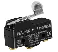 Heschen Micro-interrupteur Z-15GW22-B Levier à galet à charnière courte 3 Borne à vis 15A Courant nominal
