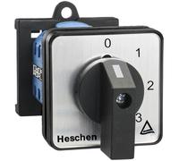 Heschen Sélecteur à cames universel SZW26-20/0-4.4-B11R, 35 mm, montage sur rail DIN, 660 V 20 A, 5 positions, 4 phases, 16 bornes, répertorié CE/TUV