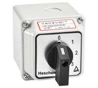 Heschen Sélecteur de came rotatif universel, LW28-20/0123.3D, 660V 20A, 4 positions, 3 phases, 12 bornes, CE, avec interrupteur principal dans la boîte extérieure LW28-20/4
