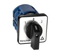 Heschen Sélecteur de came rotatif universel SZW26-63/D202.2, 660 V 63 A, ON-OFF-ON 3 positions, 2 phases, 8 bornes, CE