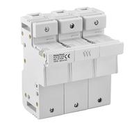Heschen Socle Porte-Fusible Cylindrique, RT18-125(RO17), 100A AC690V, 3 Pôle, Montage Sur Rail DIN 35mm, pour Fusible RT18 RO17 22 x 58mm, Certifié CE