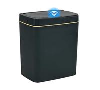 Hespama Poubelle fine de 15 l avec couvercle automatique, en plastique, avec détecteur de mouvement, vert, 1 pièce