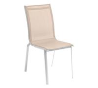 Chaise de jardin empilable AXANT Lin Blanc Aluminium traité époxy, Texaline Hespéride