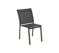 HESPERIDE Chaise de Jardin empilable Essentia Anthracite - Aluminium Traité Epoxy Texaline - Dim 46 x 61 x 88 cm - Meuble d'Extérieur Résistant aux UVF