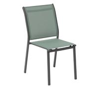 Chaise de jardin empilable ESSENTIA Vert olive Graphite Aluminium traité époxy, Texaline Hespéride