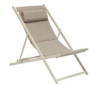 Chilienne de jardin pliable LUNIVIA Argile 5 positions - Aluminium traité époxy, Texaline Hespéride