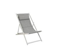 Chilienne de jardin pliable LUNIVIA Argile 5 positions - Aluminium traité époxy, Texaline Hespéride