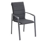 Fauteuil de jardin empilable ""Diese"" anthracite & graphite en aluminium traité époxy - Hespéride