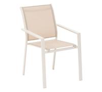 Fauteuil de jardin empilable ESSENTIA Lin / Argile Aluminium traité époxy, Texaline Hespéride