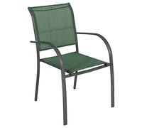 Hespéride - Fauteuil de jardin empilable Piazza - Aluminium traité époxy - Vert olive & graphite