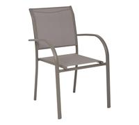 Fauteuil de jardin PIAZZA Noisette / Café Acier traité époxy, Aluminium Texaline Hespéride