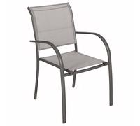 Hespéride - Fauteuil de Jardin Piazza - Couleur Noisette et Tonka - Aluminium Anti-Rouille - Mobilier d'Extérieur Terrasse Balcon