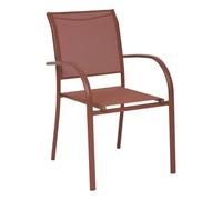 Fauteuil de jardin PIAZZA Acajou Acier traité époxy, Aluminium Texaline Hespéride