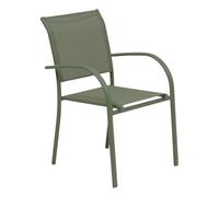 Hespéride Fauteuil de jardin PIAZZA Aluminium, Acier traité époxy, Texaline, Empilable, Vert laurier