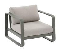 Fauteuil de salon jardin DOMILLY Beige / Vert laurier Aluminium traité époxy, Oléfine Hespéride