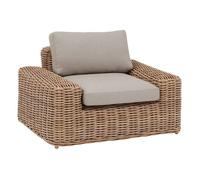 Hespéride - Fauteuil de salon de jardin en résine tressée Savinia - Marron Tahini