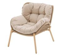Hespéride - Fauteuil de Salon de Jardin Meloane Beige - Acier Epoxy Anti-Rouille et Résine Tressée Effet Tweed - Coussins Déperlants - Fauteuil Extérieur Terrasse, Balcon, Patio